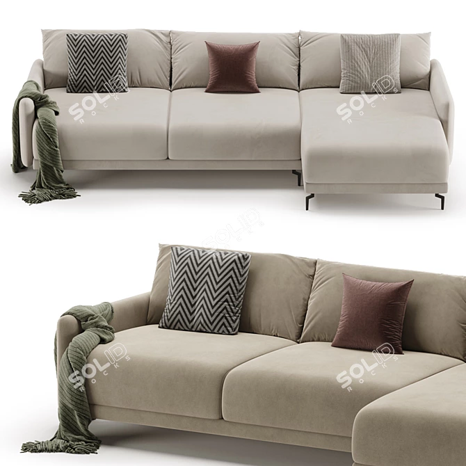 Modern Corner Archi Sofa Design 3D model image 2