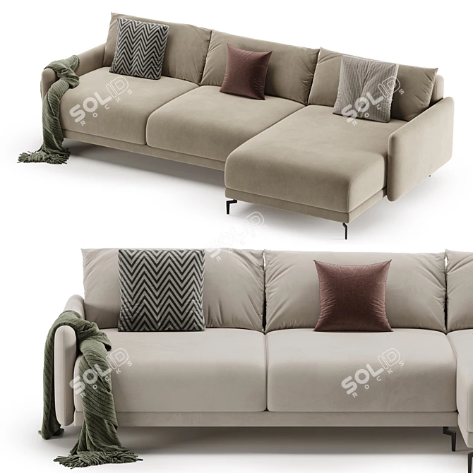 Modern Corner Archi Sofa Design 3D model image 3