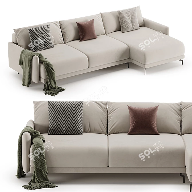 Modern Corner Archi Sofa Design 3D model image 5