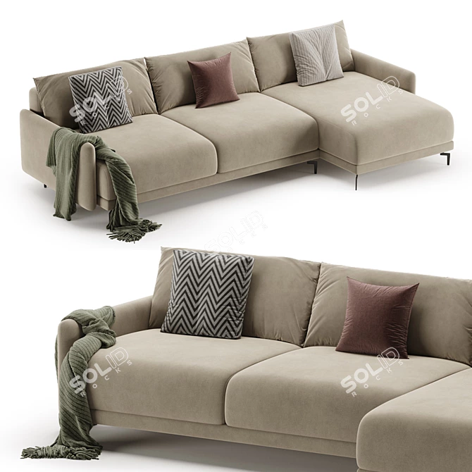 Modern Corner Archi Sofa Design 3D model image 6