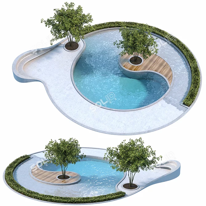 Title: Luxury Pool Render Design 3D model image 1