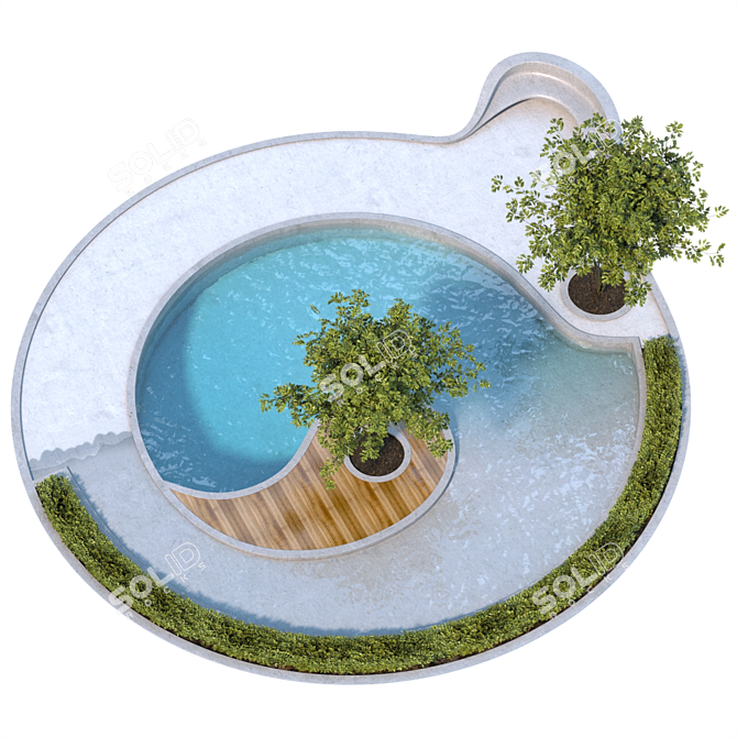 Title: Luxury Pool Render Design 3D model image 2