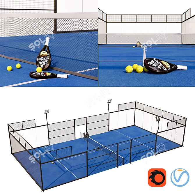 2017 Padel Racket Model Kit 3D model image 1