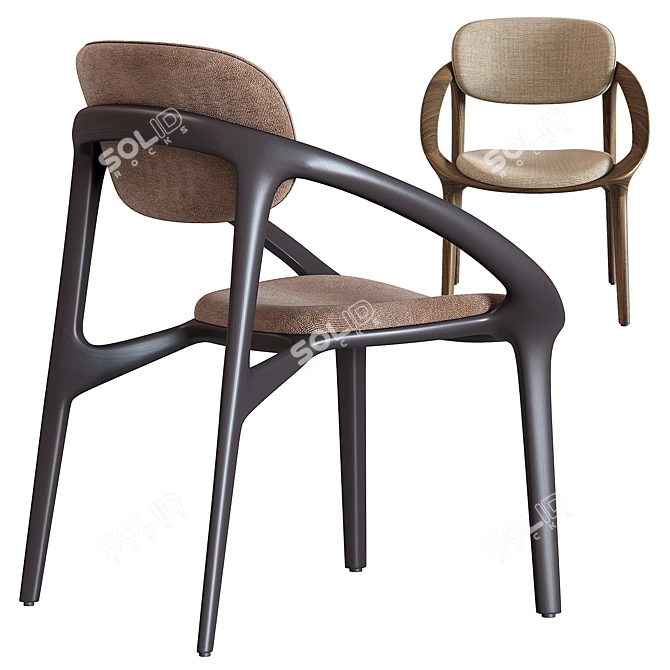 Elegant Porada Molly Chair 3D model image 4