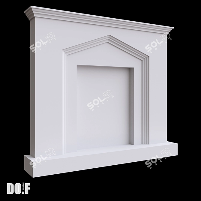 Customizable Gypsum Fireplace Portal 3D model image 1