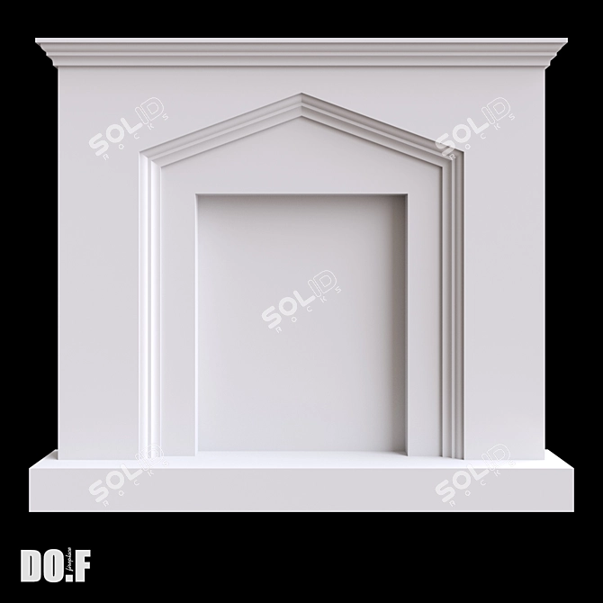 Customizable Gypsum Fireplace Portal 3D model image 2