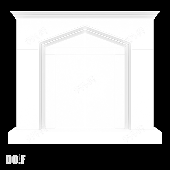 Customizable Gypsum Fireplace Portal 3D model image 4