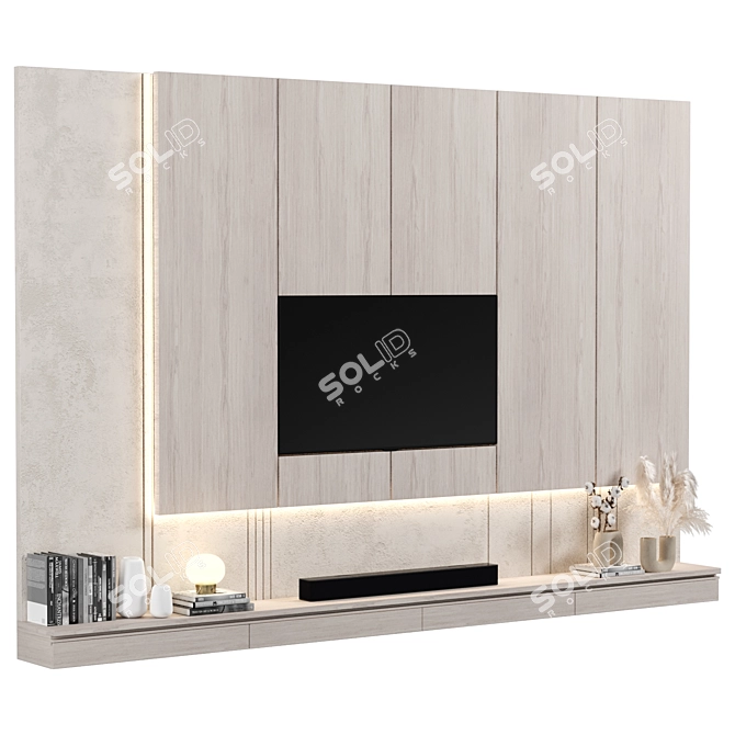 Modern TV Wall Mount Kit 3D model image 2