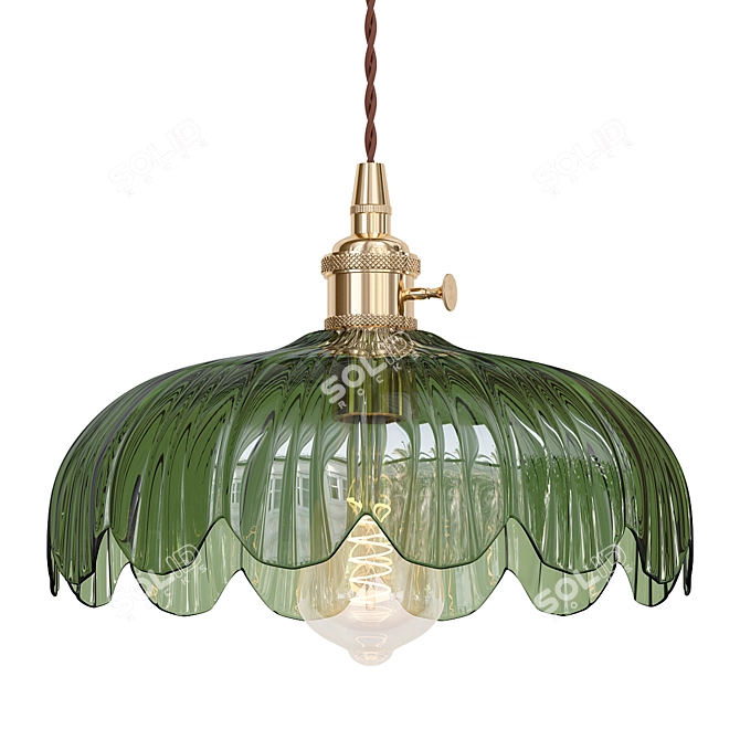 Adjustable Vintage Pendant Light 3D model image 1