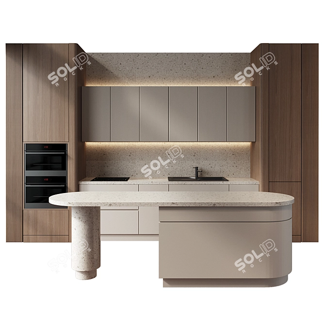 Modern Kitchen Furniture Set 2013 3D model image 1