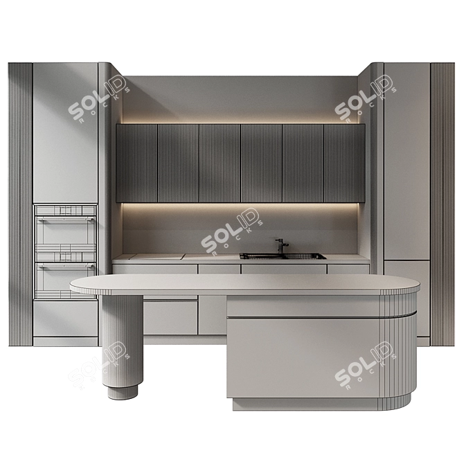 Modern Kitchen Furniture Set 2013 3D model image 2