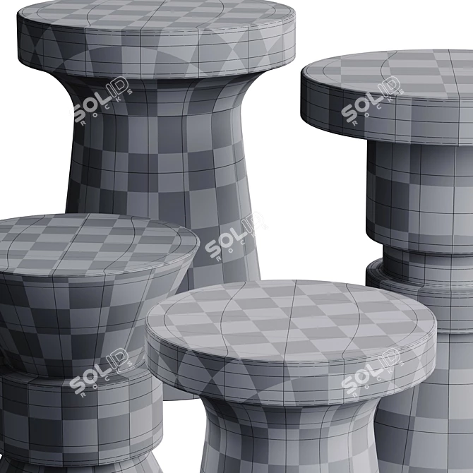 Rockstone Garden Tables Set, La Redoute 3D model image 3