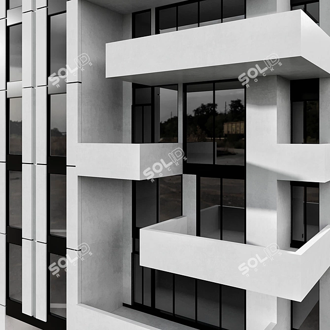 Modern Residential Building Design Kit 3D model image 4