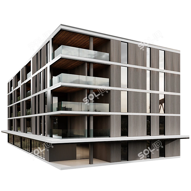 Detailed Residential Building No76 3D model image 2