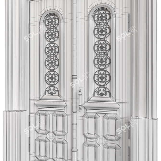 Classic Door 3D Model 1300mm 3D model image 7