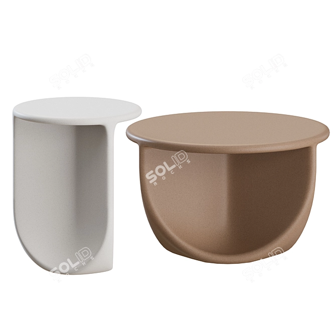 Modern Pinto Tables Set by Miniforms 3D model image 7