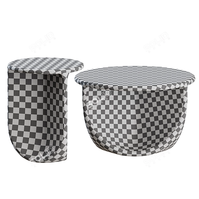 Modern Pinto Tables Set by Miniforms 3D model image 1