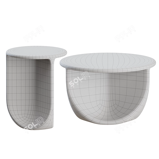 Modern Pinto Tables Set by Miniforms 3D model image 2