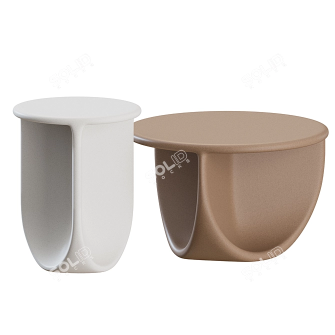 Modern Pinto Tables Set by Miniforms 3D model image 3