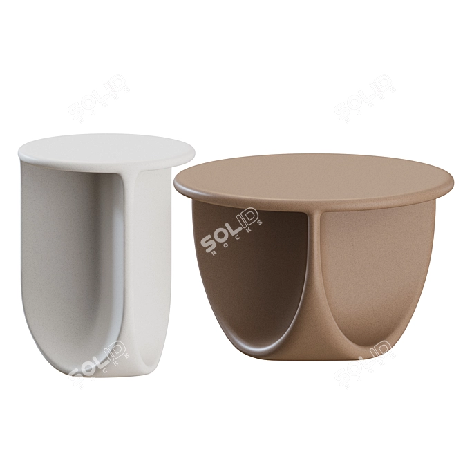 Modern Pinto Tables Set by Miniforms 3D model image 4