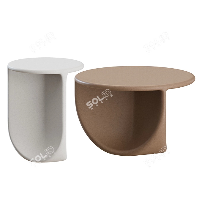 Modern Pinto Tables Set by Miniforms 3D model image 5