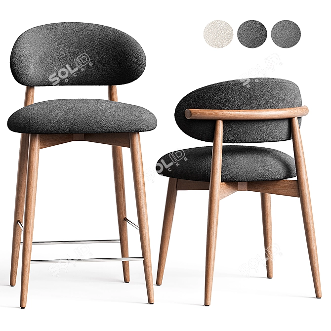 Modern Barstool Lucas Mob Trendy 3D model image 3