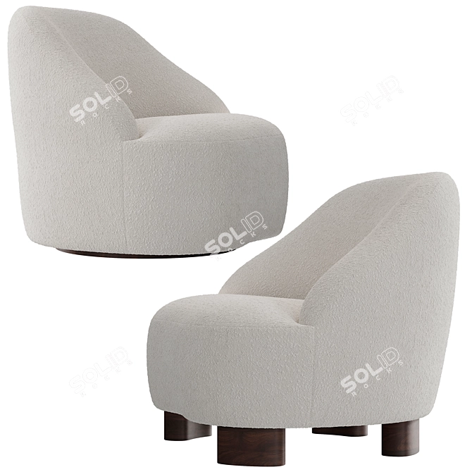 Modern AndTradition Margas LC1 Chair 3D model image 2