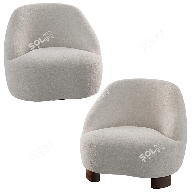 Modern AndTradition Margas LC1 Chair 3D model image 3