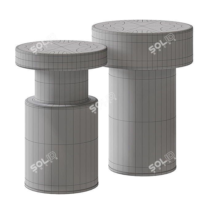 Contemporary Glass Side Tables 3D model image 3