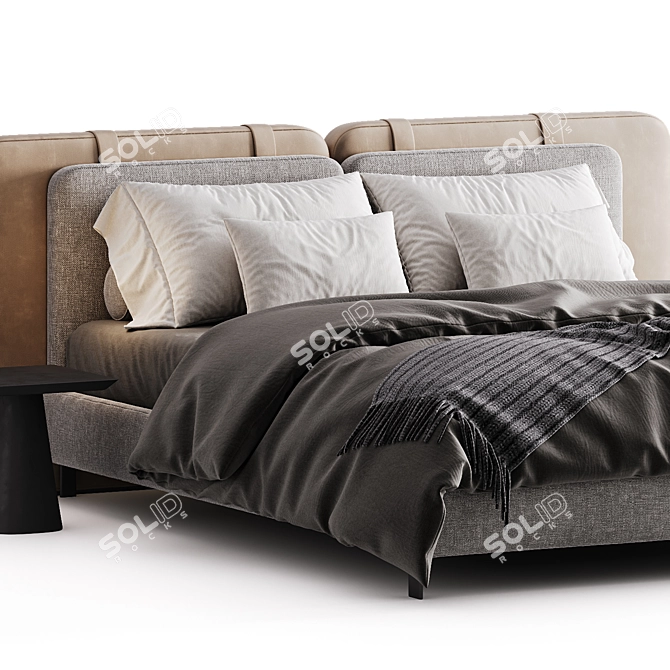 Luxurious Minotti Tatlin Soft Bed 3D model image 3