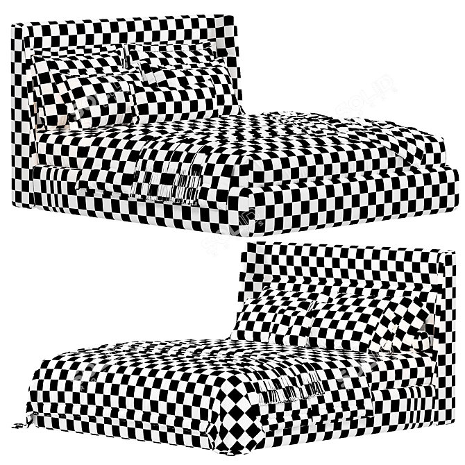 Modern Chloe Poliform Bed Frame 3D model image 6