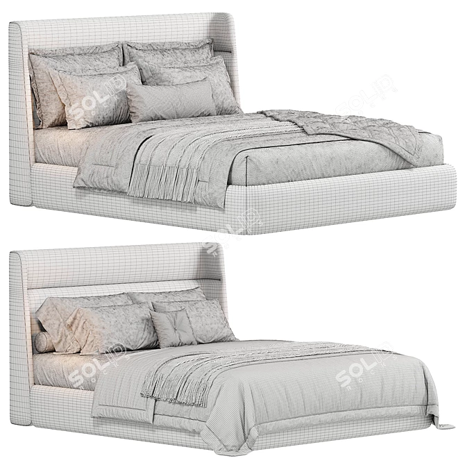 Modern Chloe Poliform Bed Frame 3D model image 7