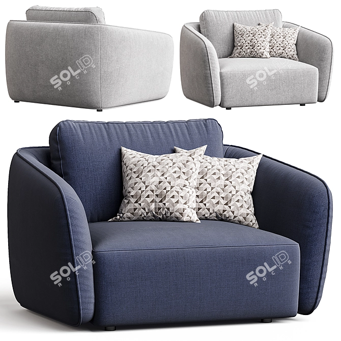 Modern Moon Armchair Furniture 3D model image 1