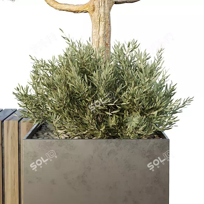 Urban Green Plant Bench Collection 3D model image 3