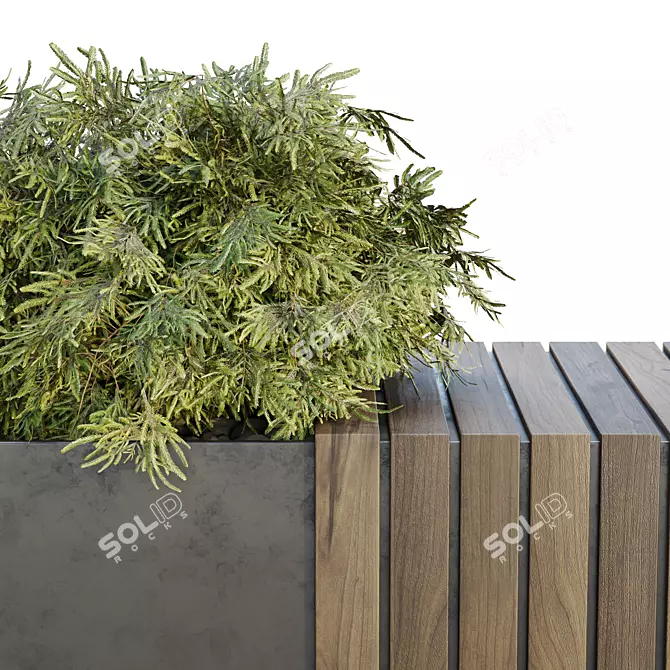 Urban Plant Bench Set Collection 3D model image 2