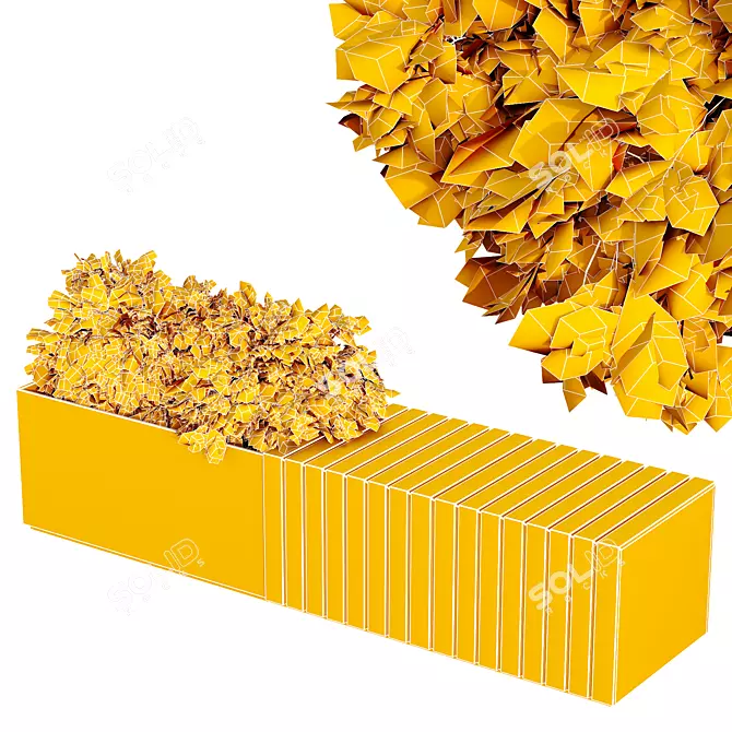 Urban Plant Bench Set Collection 3D model image 4