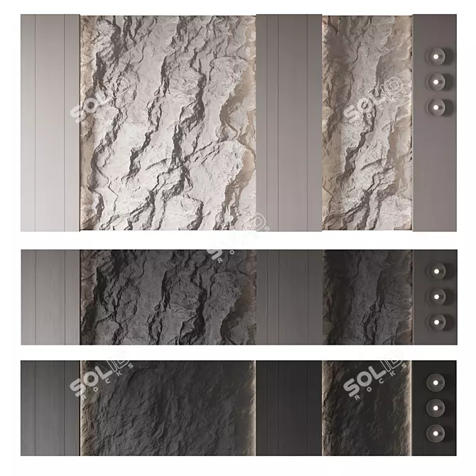 Stone Accent Wall Panel 3D model image 1