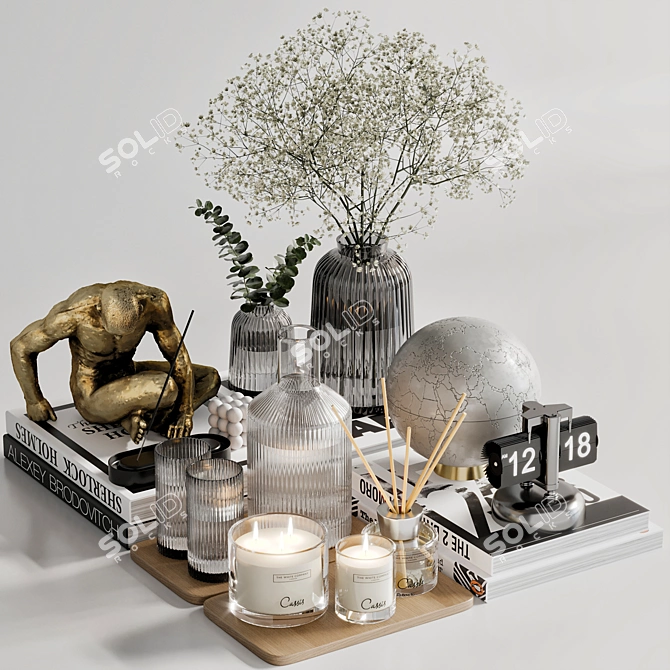 Modern Decor Set with Speaker 3D model image 1