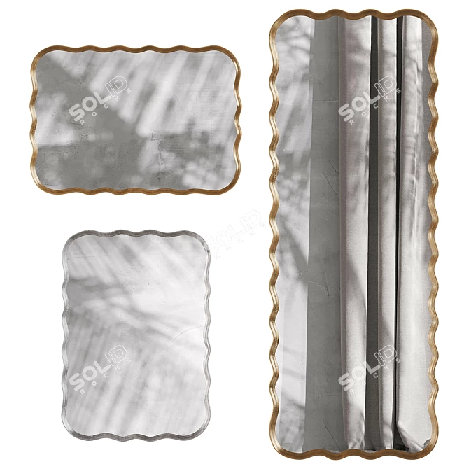 Coquille Mirrors Set, Anthropologie 3D model image 2