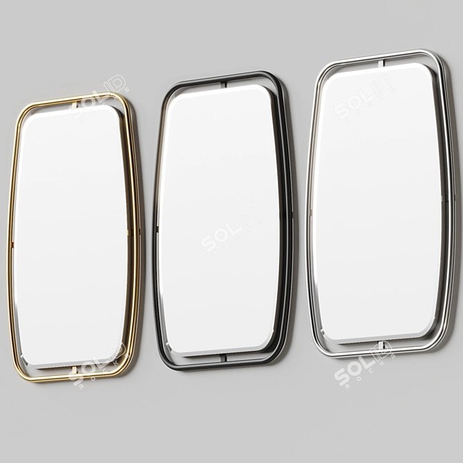 Sleek Modern Wall Mirror 3D model image 4