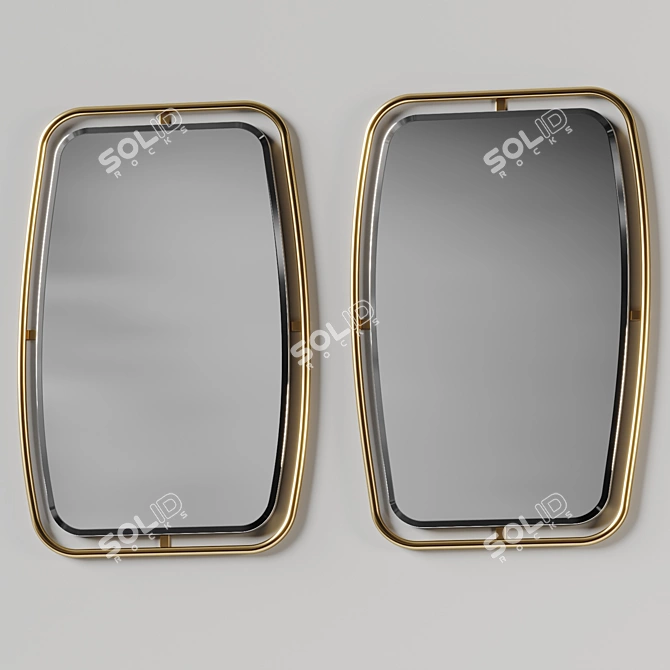 Sleek Modern Wall Mirror 3D model image 6