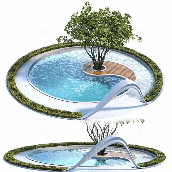  Luxe Swimming Pool Render 3D model image 1