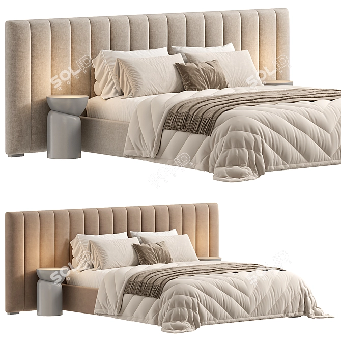 Elegant Vivian Bedframe Design 3D model image 1