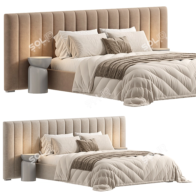 Elegant Vivian Bedframe Design 3D model image 2