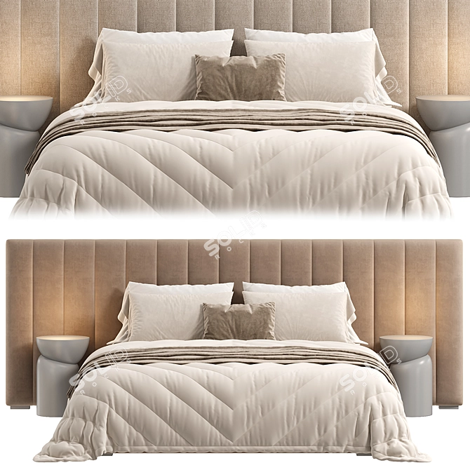 Elegant Vivian Bedframe Design 3D model image 3