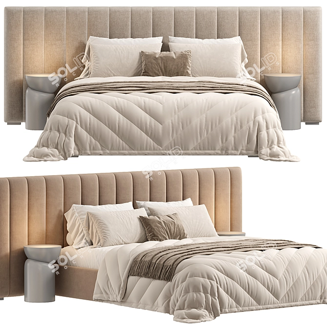Elegant Vivian Bedframe Design 3D model image 4