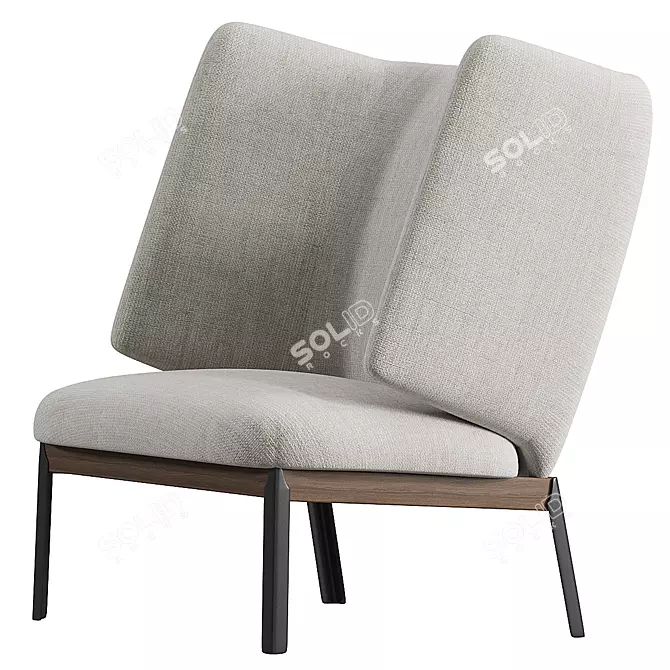 Elegant High Back Armchair Design 3D model image 4