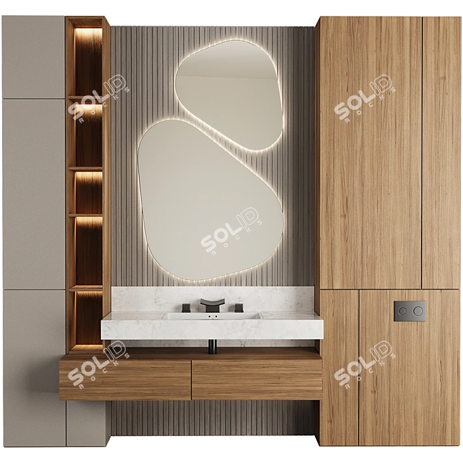 Modern Bathroom Furniture Set 04 3D model image 1