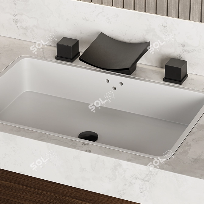 Modern Bathroom Furniture Set 04 3D model image 3