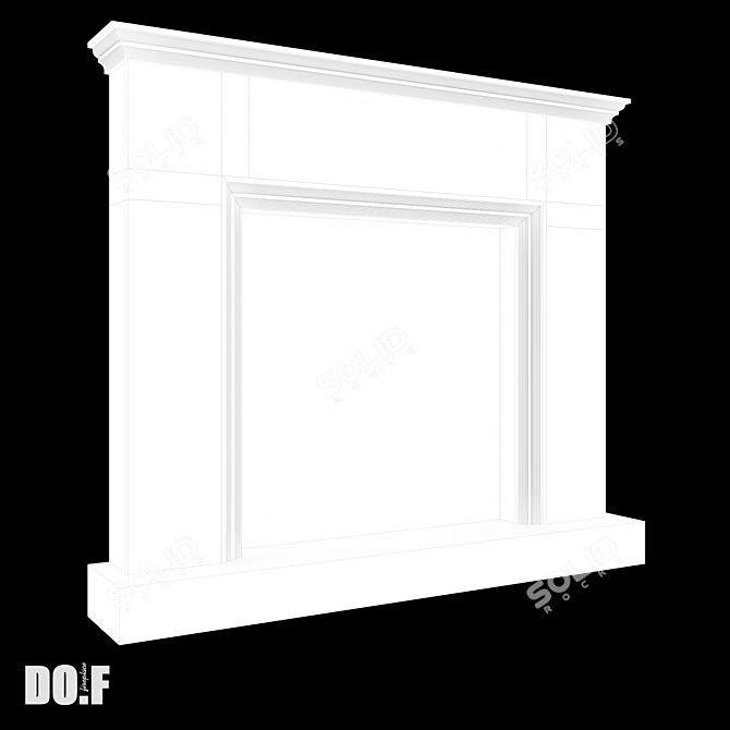 Customizable Gypsum Fireplace Portal 3D model image 3